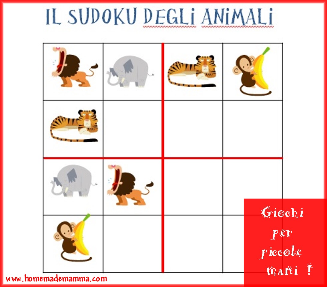 Sudoku animali per bambini